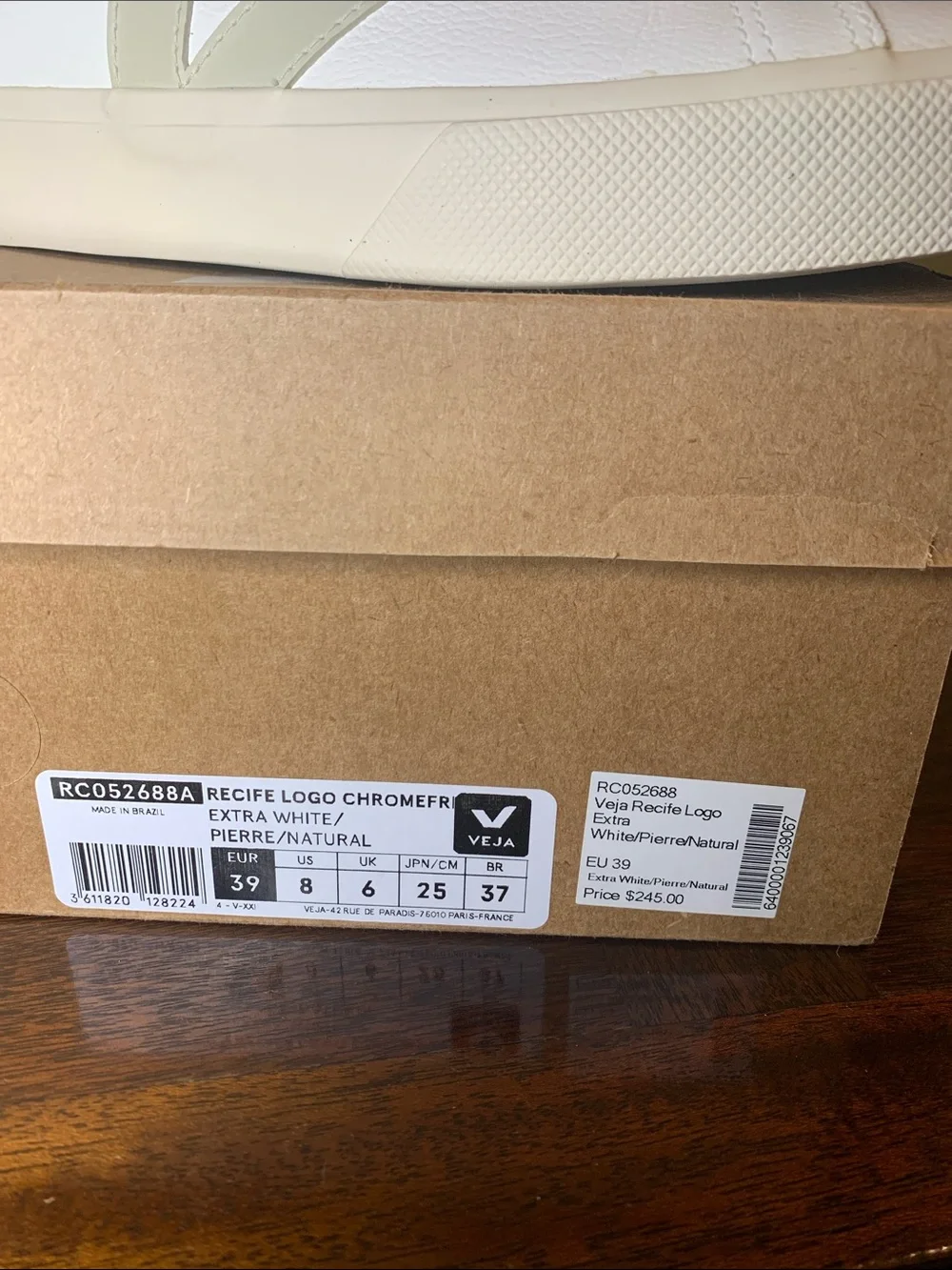 Women’s Veja Recife White Leather Sneakers - Picture 3 of 13